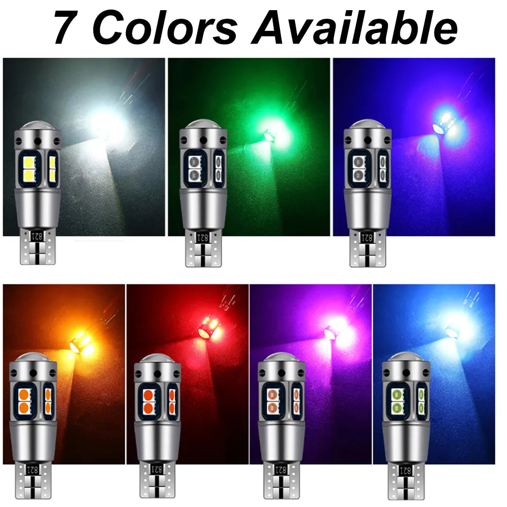 2/4PCS High Quality T10 W5W 168 192 Led Tail Light 3030 10smd 12V Auto Lamp CANBUS NO Error Car Marker Parking Bulb 6000K ASLENT