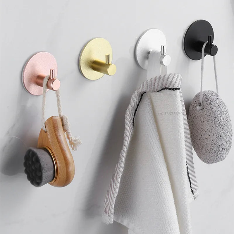 Adhesive Wall Hooks Mounted Door Key Cloth Coat Bathroom Robe Hanger Kitchen Hardware Rack Shelf Bag Hook Organizer For Hanging