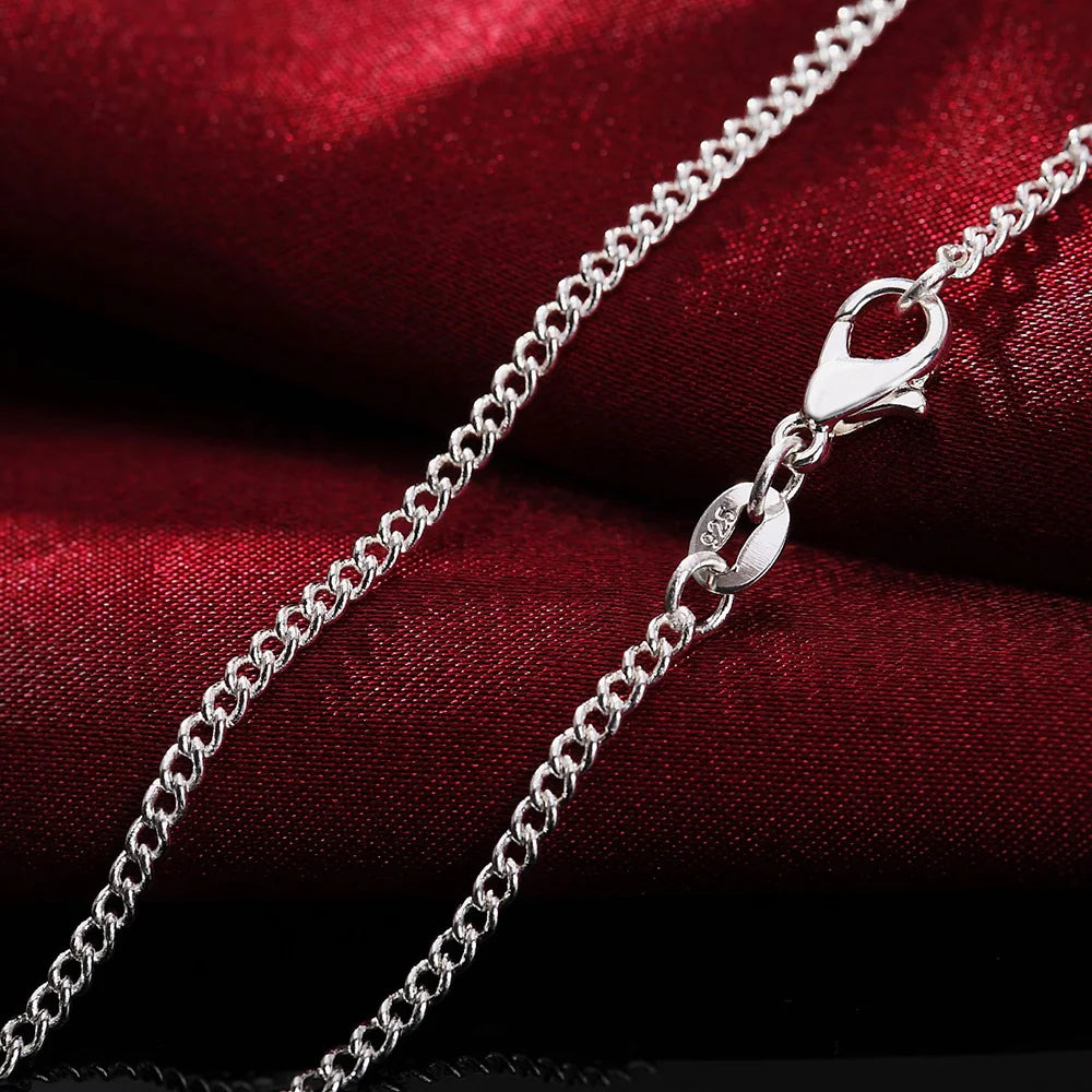 40-75cm  925 Sterling Silver Necklace 2MM String chain  Jewelrys