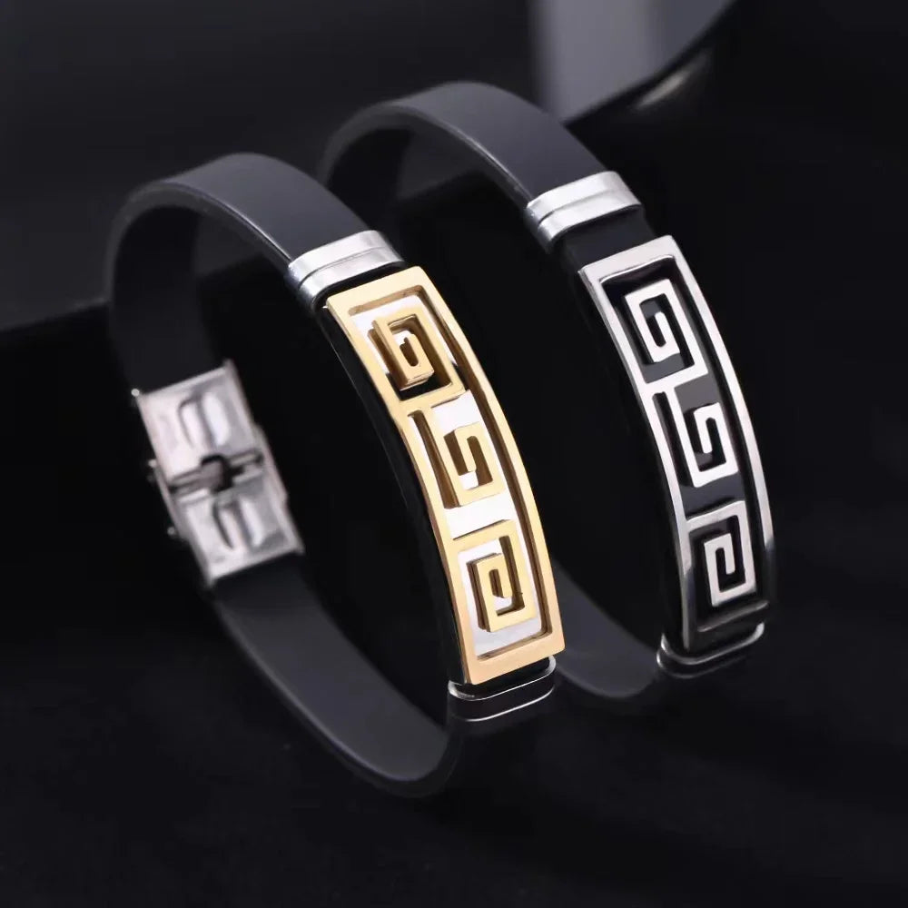 Couple Bracelet Hollow Geometric Pattern Personality Fashion Men's and Women's Bracelet Casual Business Jewelry Accessories