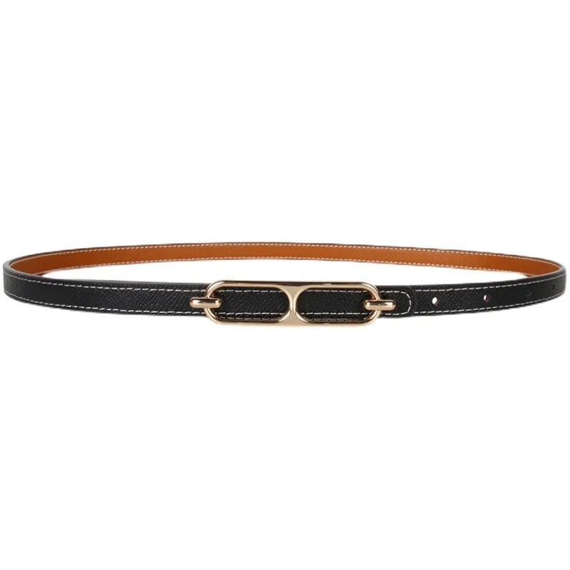 Double-sided use of women's leather belt decorated ins fashion jeans wild student trend luxury design top quality brand