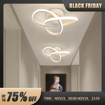 Household LED Chandelier Three Colors Lamp Modern Style Ceiling Lamp Bedroom Light Surface Installation AC 220V Dining Room Lamp