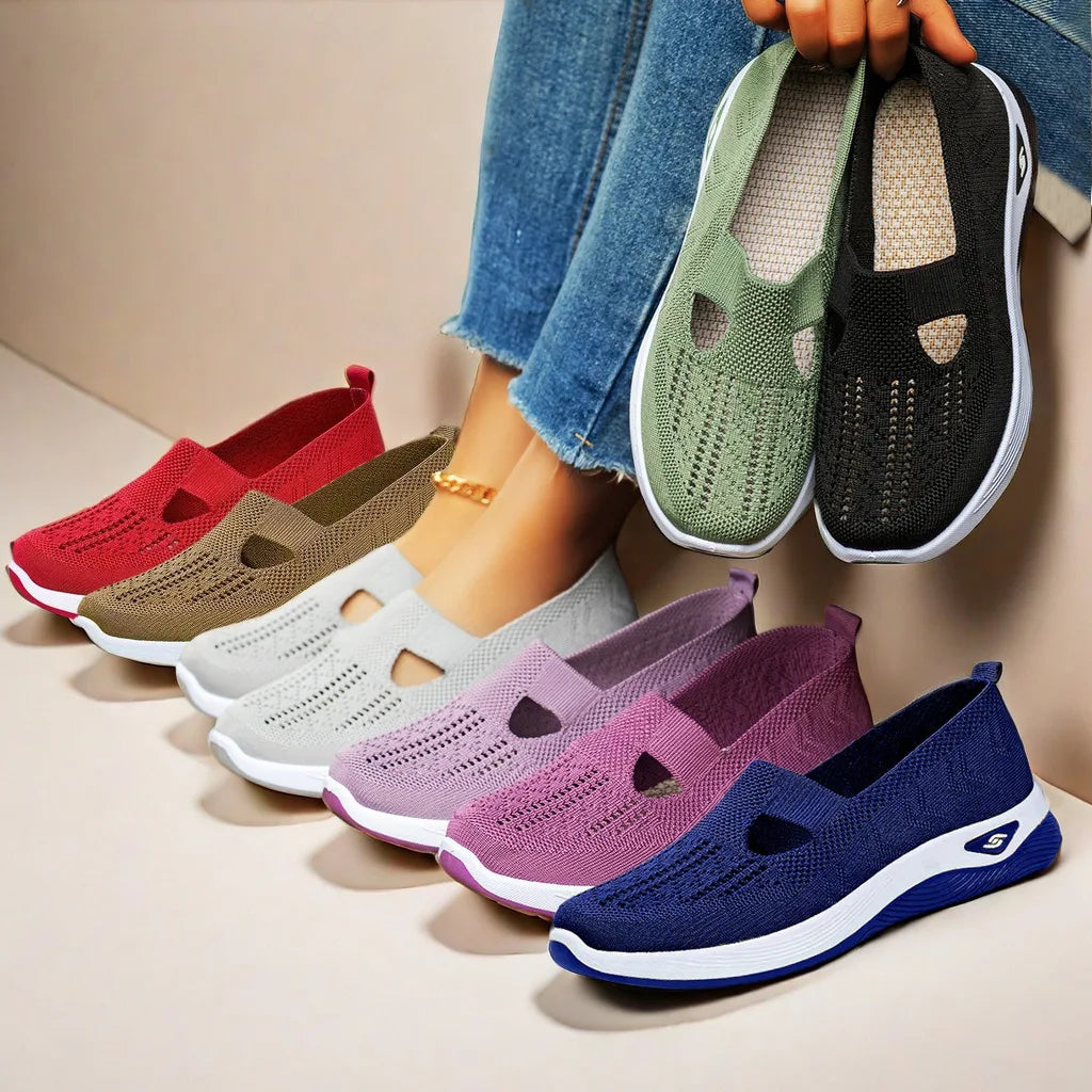 2023 Summer New Comfort Casual Women's Shoes Fashion Soft Sole Breathable Hollow Out Flat Shoes for Women Zapatos De Mujer