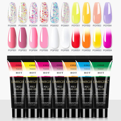 15ml Poly Nail Gel Glitter Building Nail Gel For Manicure Nail Art Design Luminous Polygels Extension Nail Gel For Nail