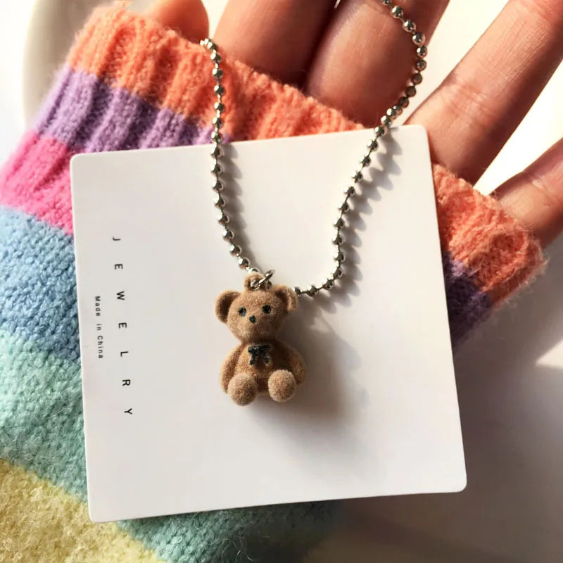 Collier pour femmes et filles, Animal doux, cœur, papillon, mode fête, Rap, ours gommeux, lame