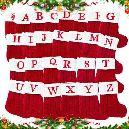 Christmas Socks Knitting Snowflake Letter Stocking Christmas Decoration For Home  Xmas Tree Ornament Gift Navidad Natal