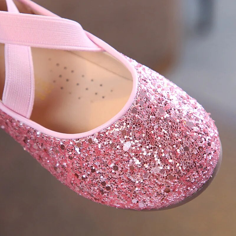 Girls Ballet Flats Dance Party Girls Shoes Fashion Crystal Shoes Bling Princess Performnce 5-12 Years Kids Shoes