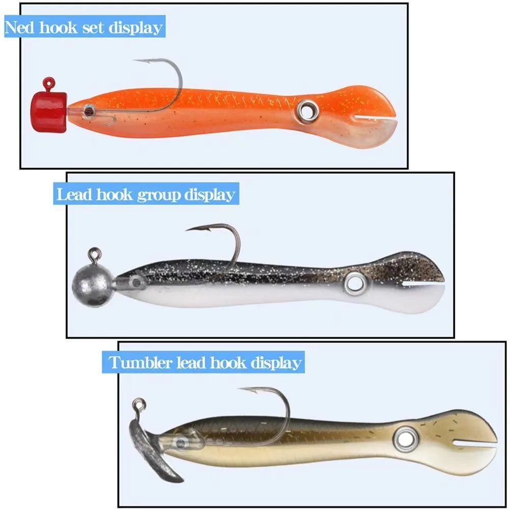 Poisson marche 5 pièces/lot leurres de pêche souples 2g/6g appât à queue pivotante Silicone petit appât Loach appât artificiel pour la pêche au brochet