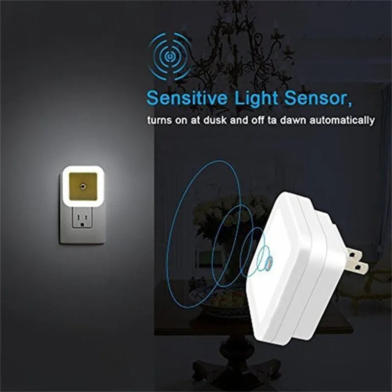 Sans fil LED veilleuse capteur éclairage Mini ue prise américaine veilleuses lampe pour chambre d'enfants décoration lumières éclairage