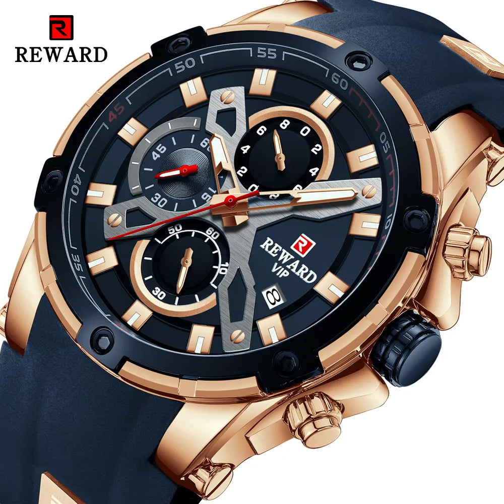 Mens Watches Blue Waterproof Top Luxury Brand Chronograph Sport Watch Quartz For Men Wristwatch Military Male