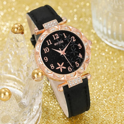 10pcs Women's Watch Set Fashion Casual Round WOMEN'S Quartz Watch Fashion Hairpin Earrings Necklace Ring Watch Set