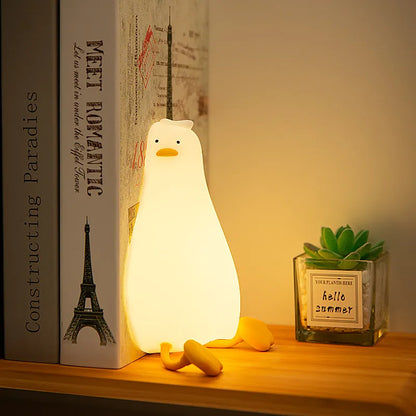 Duck Nightlights Led Night Light Duckling Rechargeable Lamp USB Cartoon Silicone Children Kid Bedroom Decoration Birthday Gift