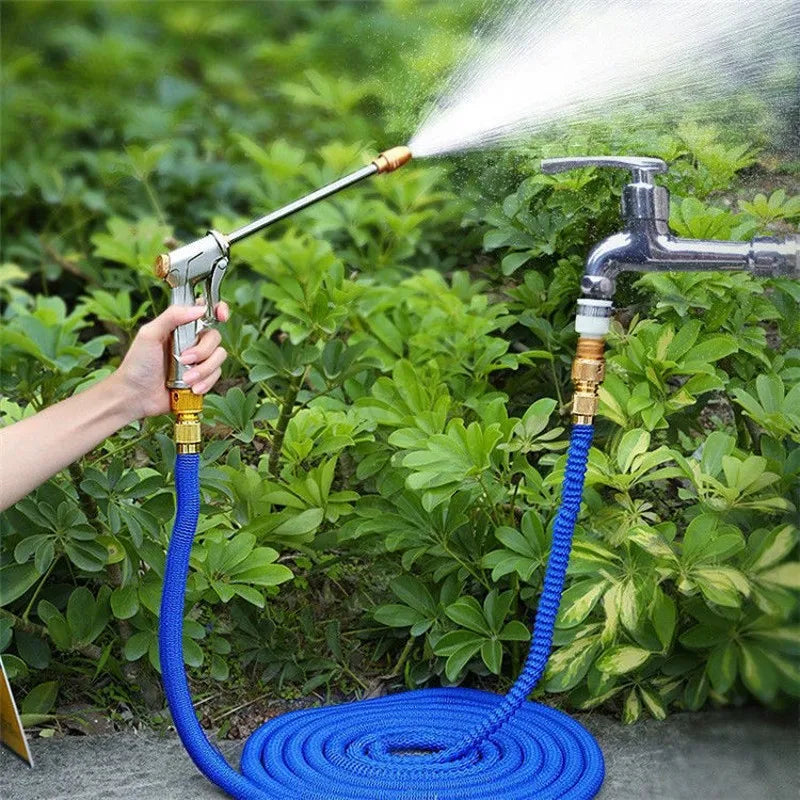 Expanderbar Magic Hose Pipe Högtrycksbiltvättslang Justerbar Spray Flexibel Hemma Trädgård Bevattningsslang Rengöring Vattenpistol