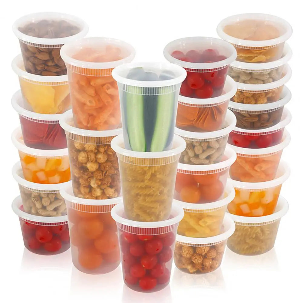 20Pcs Food Storage Box with Lid Clear Food Grade BPA-Free Freezer Microwave Safe Meal Prep Deli Takeaway Food Packing Container