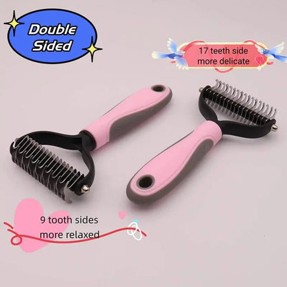 Coupe-noeud de fourrure pour animaux de compagnie, outils de toilettage pour chiens et chats, peigne d'épilation, brosse Double face