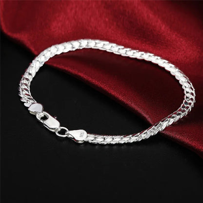 925 Sterling Silver Bracelet 6mm 18/20cm  Jewelry