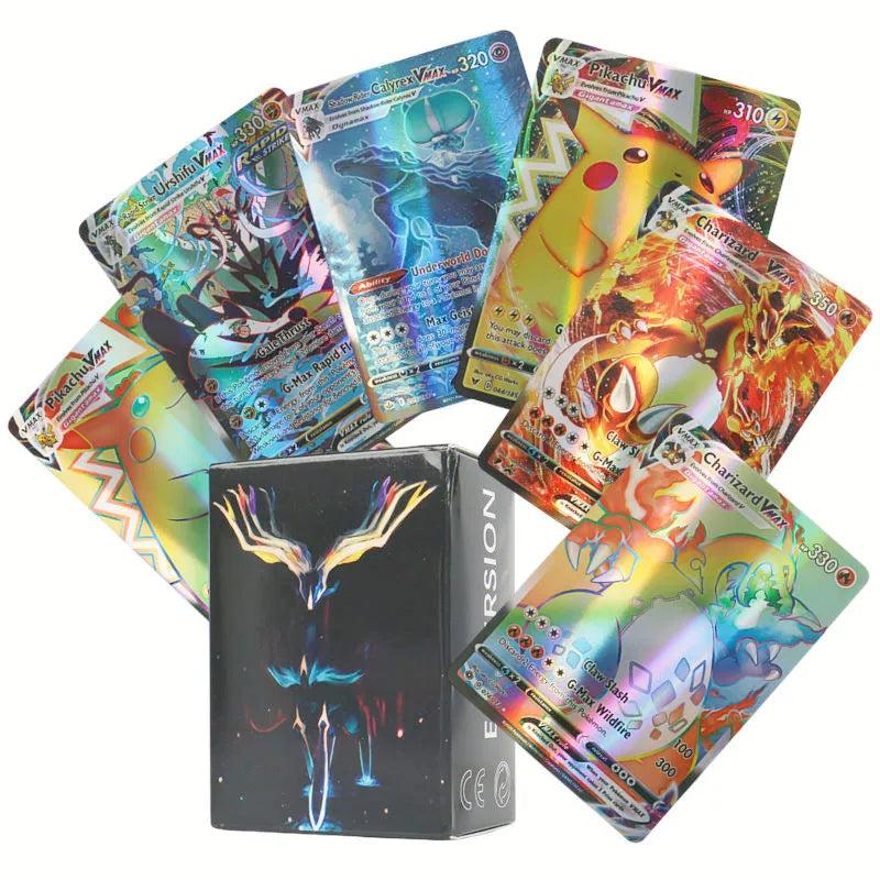 60/100Pcs Pokemon Cards Scarlet Violet EX Vstar Holographic English Letter Pokemon Rainbow Arceus Shiny trading card Kids Gift