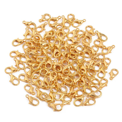 100pcs Gold Metal Lobster Clasps Bracelets Connectors Hooks Buckle Charm Materials for DIY Jewelry Making Supplies Accessories