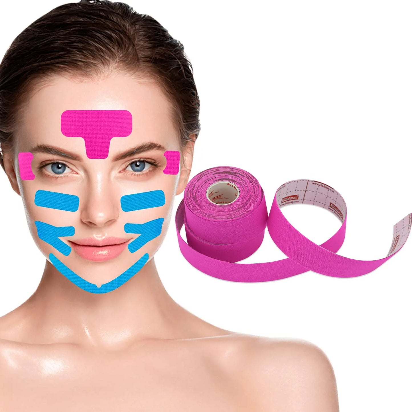 Tape for Face V Line and Neck Eyes Area Lifting Wrinkle Remover Tape Skin Color 2 Rolls