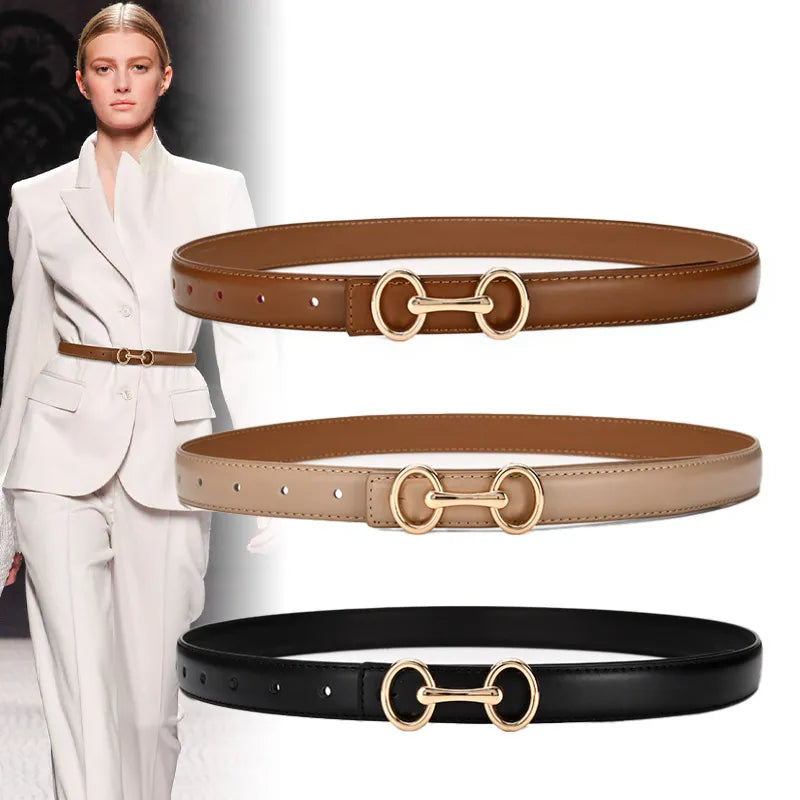 Ceinture en cuir pour femmes, ceinture en jean sauvage Simple, style coréen Ins Wind, en alliage de Zinc, ceinture à boucle à la mode avec pantalon de costume