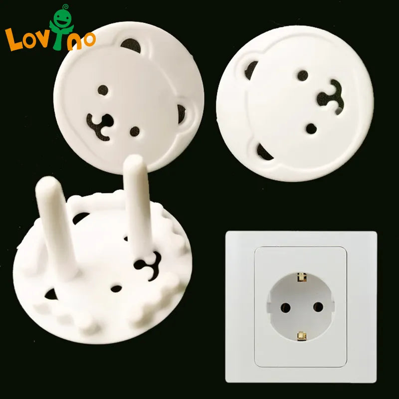 10pcs Baby Safety Child Electric Socket Outlet Plug Protection Security Two Phase Safe Lock Cover Kids Sockets Cover Plugs