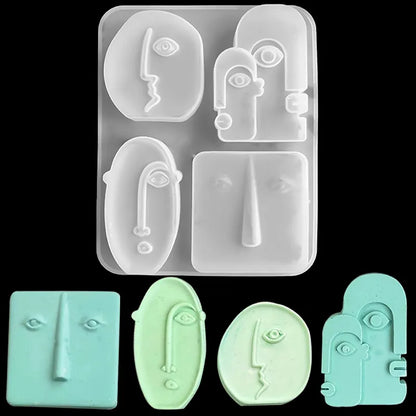 Nordic Design Silicone Candle Mold Handmade Abstract Human Face Plaster Epoxy Resin Aromath Soap Molds Home Decor Craft Gifts