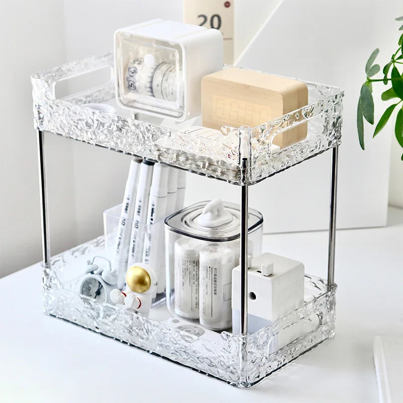 Acrylic Storage Organizer Shelf Of Bathroom Home Kitchen Makeup Skincare Shampoo Lipstick Tabletop Holder Cosmetic Desk Rack