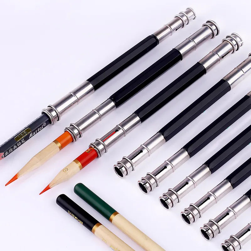 1 Pcs Adjustable Dual Head /Single Head Pencil Extender Holder Sketch School Office Painting Art Write Tool