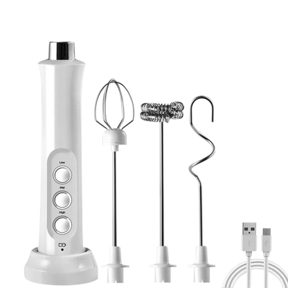 3 In 1 Portable Rechargeable Electric Milk Frother Foam Maker Handheld Foamer High Speeds Drink Mixer Coffee Frothing Wand