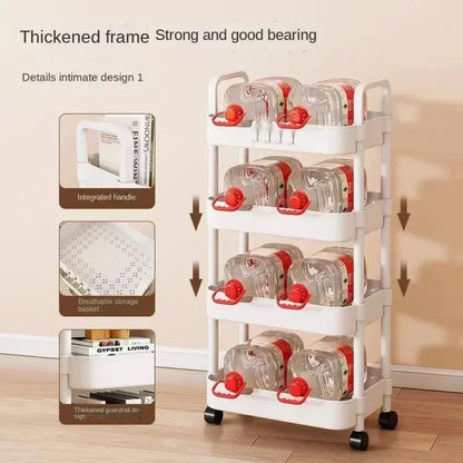 Multi-Layer Trolley Rack Kitchen Floor Bedroom Baby Snacks Mobile Bathroom Bathroom Storage Storage Rack