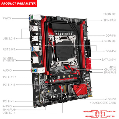 E5 RS9 X99 Motherboard combo LGA 2011-3 Set kit With Xeon E5 2670 V3 CPU Processor and 16GB DDR4 RAM Memory NVME M.2