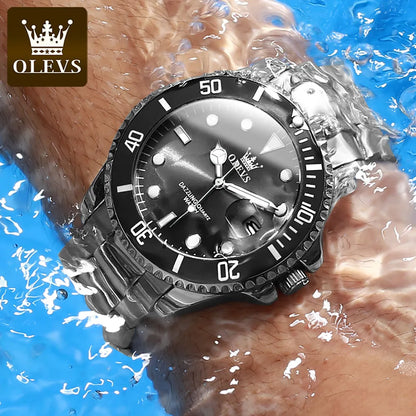 OLEVS Luxury Fashion Watch för män Business Vattentät Stor Urtavla Originalklockor Sport Herr Quartz Armbandsur Montre Homme