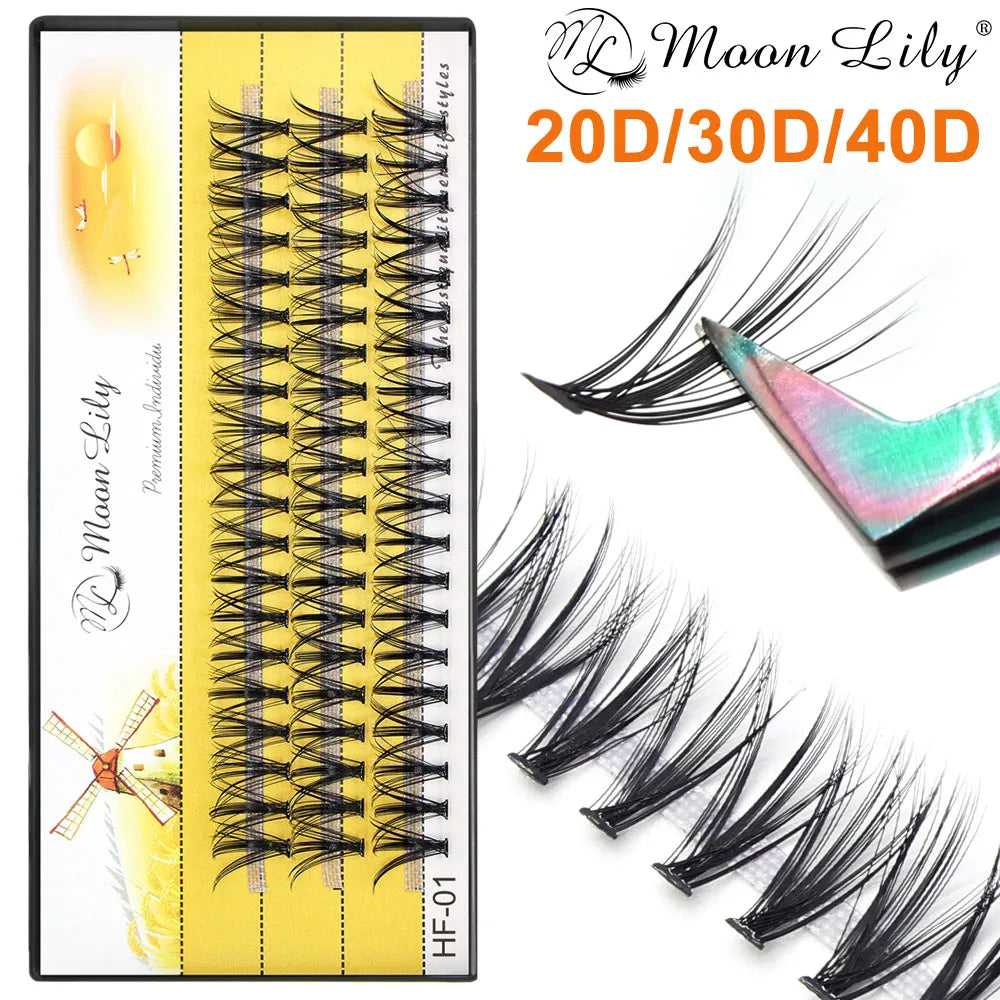 20D/30D/40D vison Super Cluster Extension de cils naturel 3D Volume Faux cils cils individuels maquillage cils cils