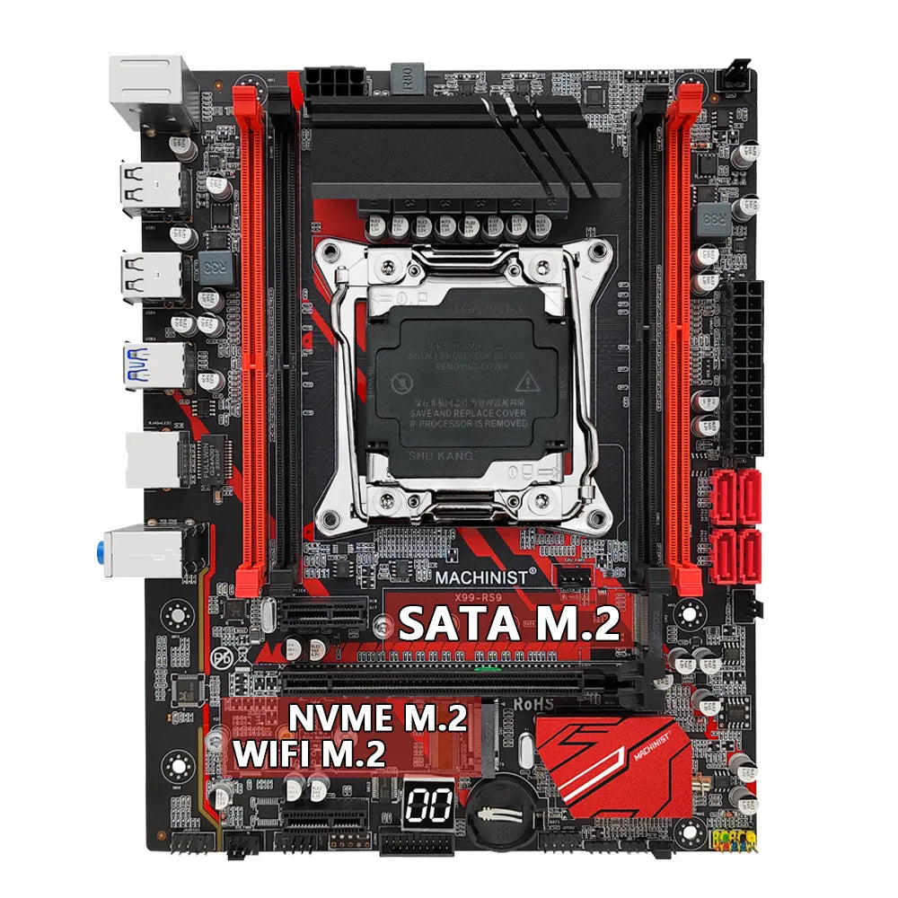 E5 RS9 X99 Motherboard combo LGA 2011-3 Set kit With Xeon E5 2670 V3 CPU Processor and 16GB DDR4 RAM Memory NVME M.2