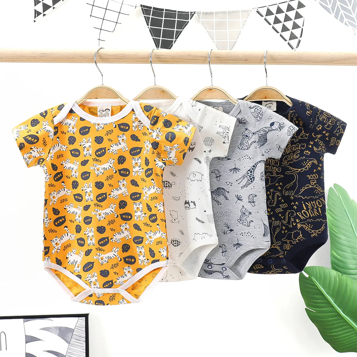 100% Cotton Newborn Baby Summer Rompers Infant Body Short Sleeve Baby Jumpsuit Cartoon Ropa Bebe Baby Boy Girl Clothes