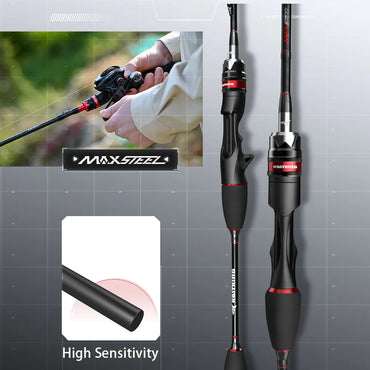 Max Steel Rod Carbon Spinning Casting Fishing Rod with 1.80m 2.13m 2.28m 2.4m Baitcasting Rod for Bass Pike Fishing