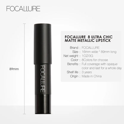 FOCALLURE 31 Colors Matte Lipstick Pencil High Crayons Gloss Long-lasting Waterproof