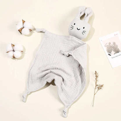 Baby Cotton Muslin Comforter Blanket Soft Newborn Sleeping Dolls Cute Cat Kids Sleep Toy Soothe Appease Towel Bibs Saliva Towel