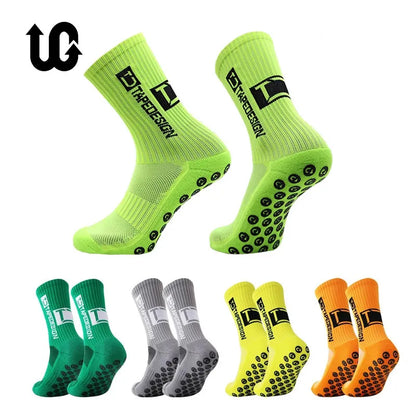 ANTI SLIP Football Socks Mid Calf Non Slip Soccer Cycling Sports Socks Mens Warm Sock EU38-45