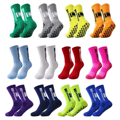 ANTI SLIP Football Socks Mid Calf Non Slip Soccer Cycling Sports Socks Mens Warm Sock EU38-45