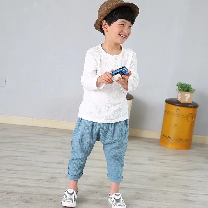 children t shirts fashion linen pleated boys t shirt children t-shirt summer baby boys girls t-shirt children clothes kids