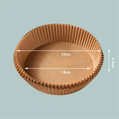 50/100Pcs Air fryer Baking Paper  for Barbecue Plate Round Oven Pan Pad 16/20cm AirFryer Oil-Proof Disposable Paper Liner