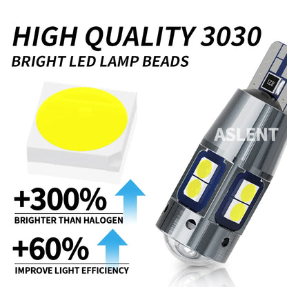 2/4ST Högkvalitativ T10 W5W 168 192 Led bakljus 3030 10smd 12V Autolampa CANBUS INGEN Fel Bilmarkör Parkeringslampa 6000K ASLENT