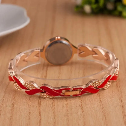 Women Watch Hand Jewelry Set Diamond Bracelet Watch + Water Drop Jewelry Set 5pcs/Set