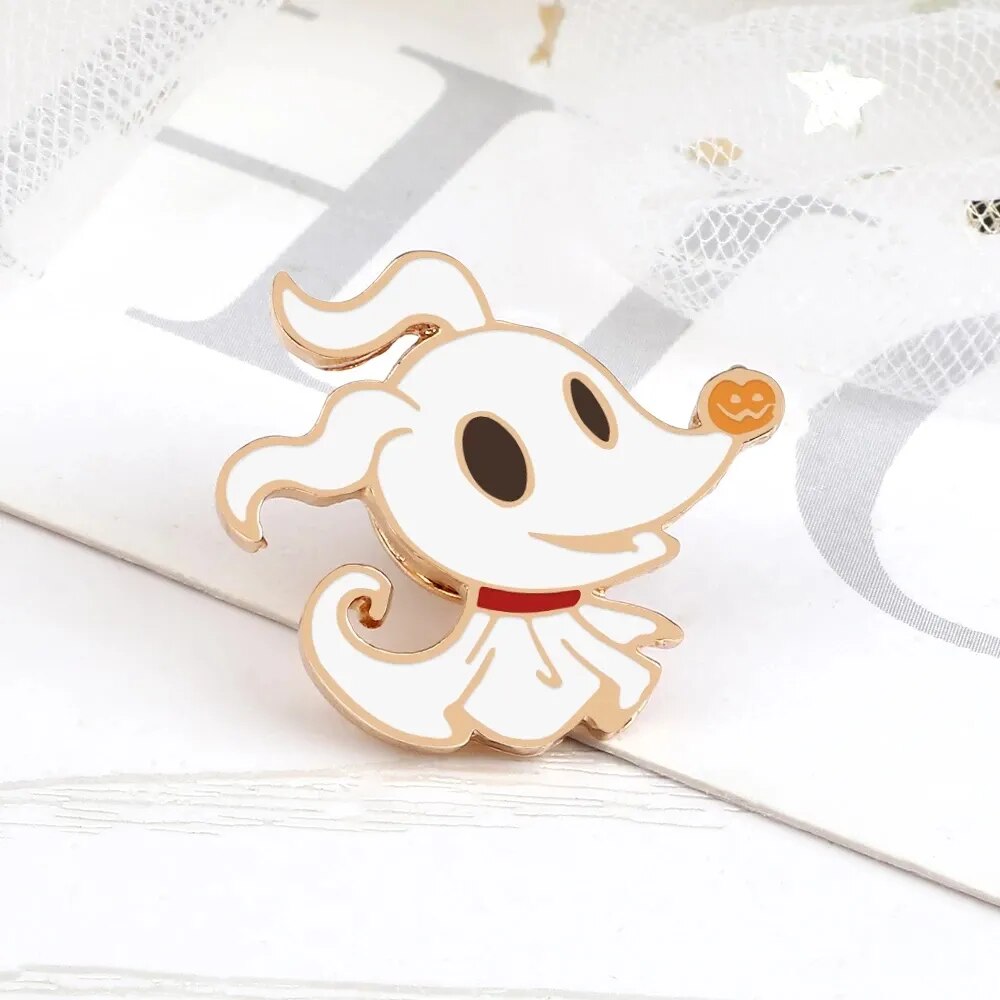 Halloween Party Enamel Brooches for Women Men Cute Ghost Pins Badges Cartoon Spooky Pet Clothes Pin Kids Backpacks Jewelry Gifts