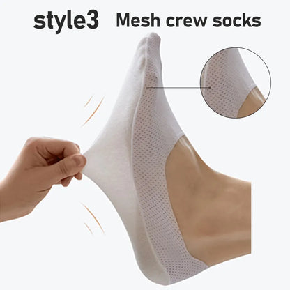 3 Pairs High Quality Matching Casual Socks Men Invisible Low Cut Sock Lot Breathable Silicone Non-slip Comfortable Cotton Bottom