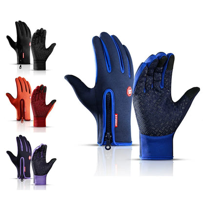 Gants chauds pour écran tactile, cyclisme en plein air, conduite de moto, imperméables, coupe-vent, antidérapants, pour femmes et hommes, gants de Ski d'hiver