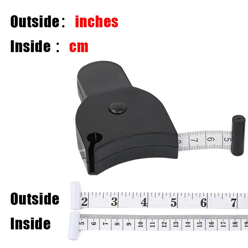 Self-tightening Body Measuring Tape Ruler 150cm/60 Inch Sewing Tailor Dressmaking Measure Ruler Meter Film for Waist Chest Legs