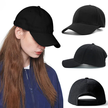 Casquette de Baseball d'été pour femmes et hommes, couleur unie, réglable, unisexe, chapeaux de soleil, noir et blanc, Hip-hop