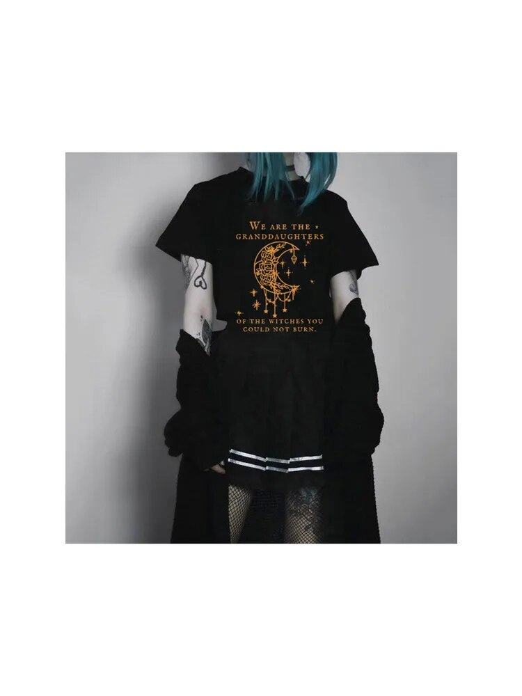 Les sorcières font mieux T-Shirt noir gothique T-Shirt mode d'été Tumblr Grunge t-shirts à manches courtes col rond imprimé T-Shirt